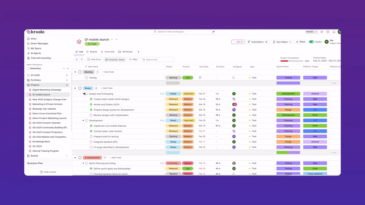 AI powered project updates