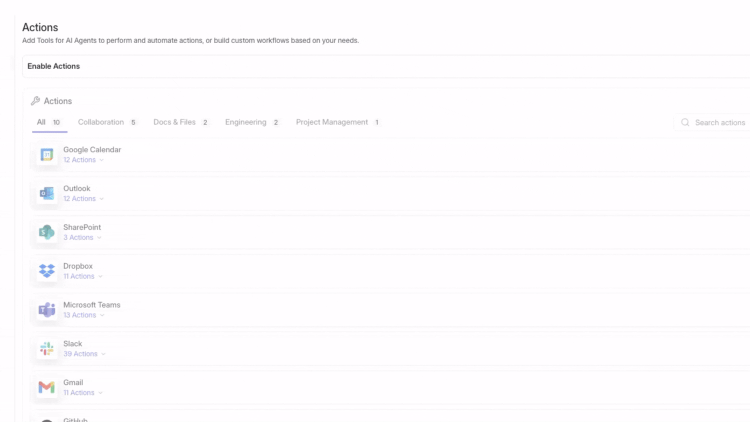 Connect tools in Enterprise Search