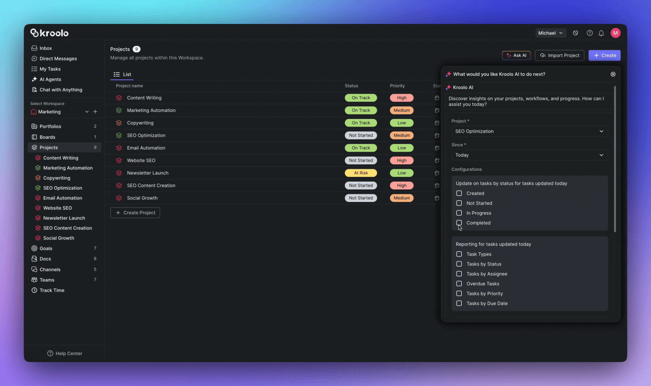 Check project updates