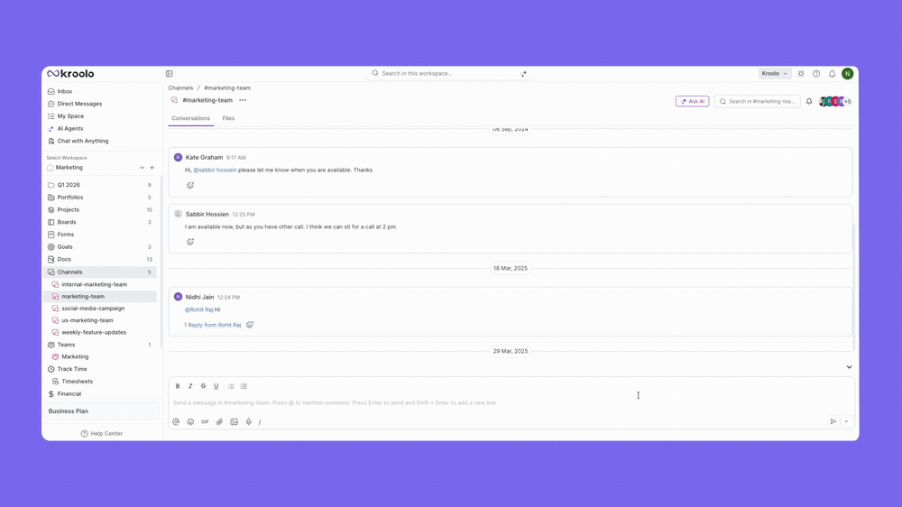manage notifications