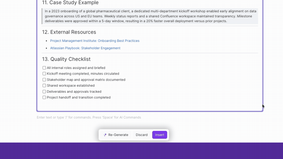 Step 6 — Regenerate or Improve Sections